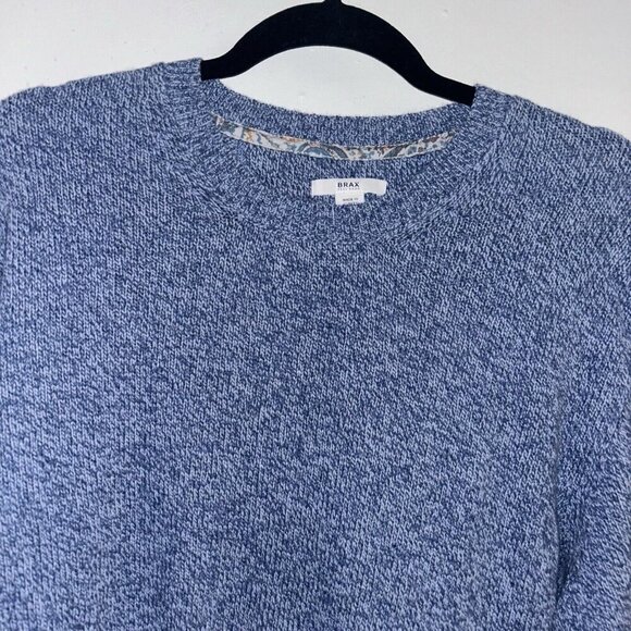 BRAX Rick Light Blue Crew Neck Merino Wool Long Sleeve Pullover Sweater Size XL - Picture 3 of 9